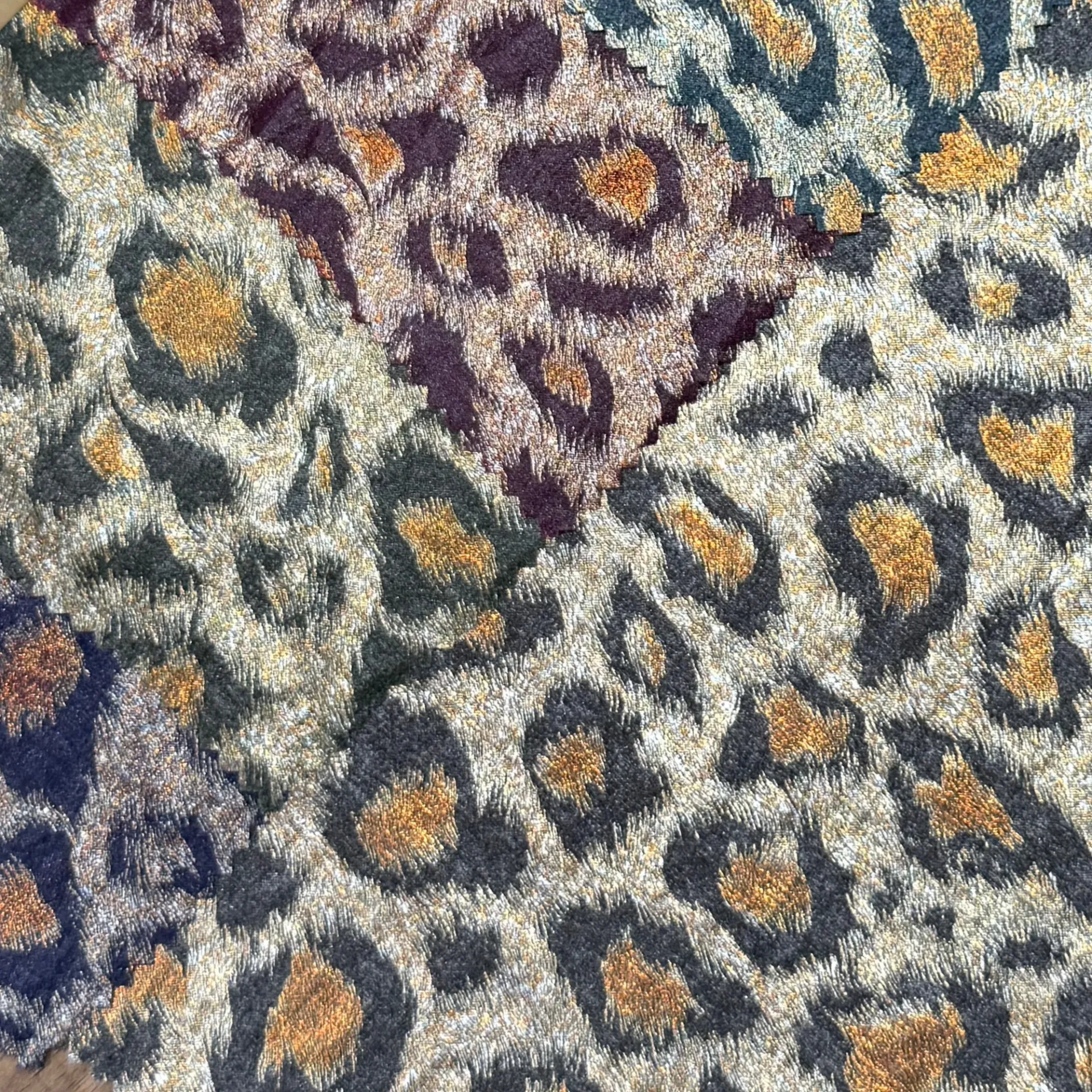 Leopard Satin (Navy)