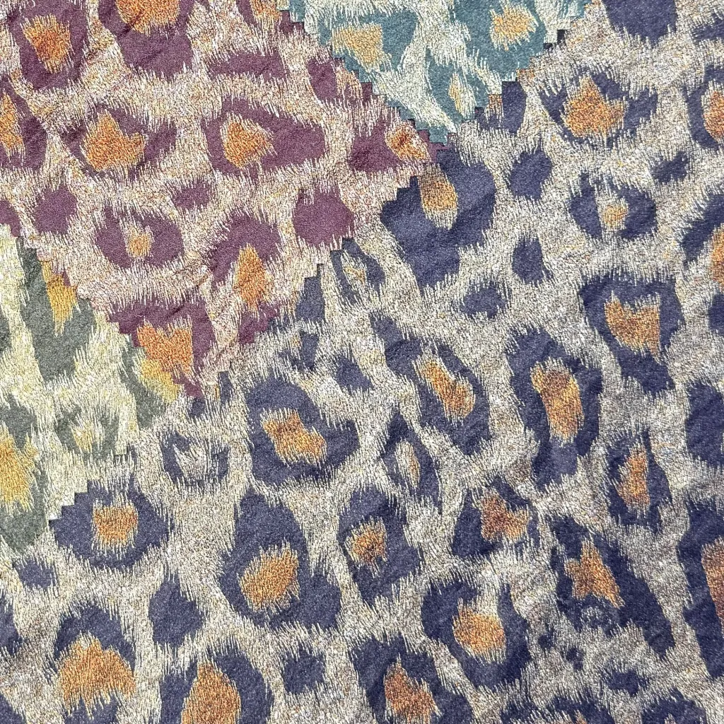 Leopard Satin (Navy)