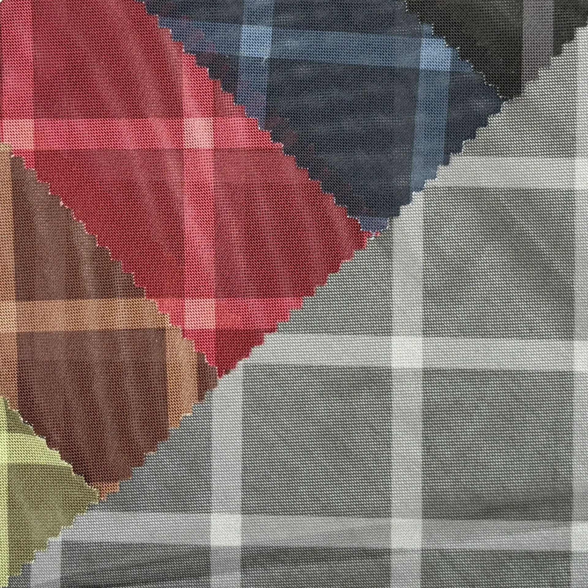 Diagonal Plaid Mesh